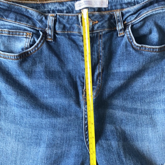 Zara Basic Z1975 Jeans Painted Beaded Flowers - Picture 7 of 11